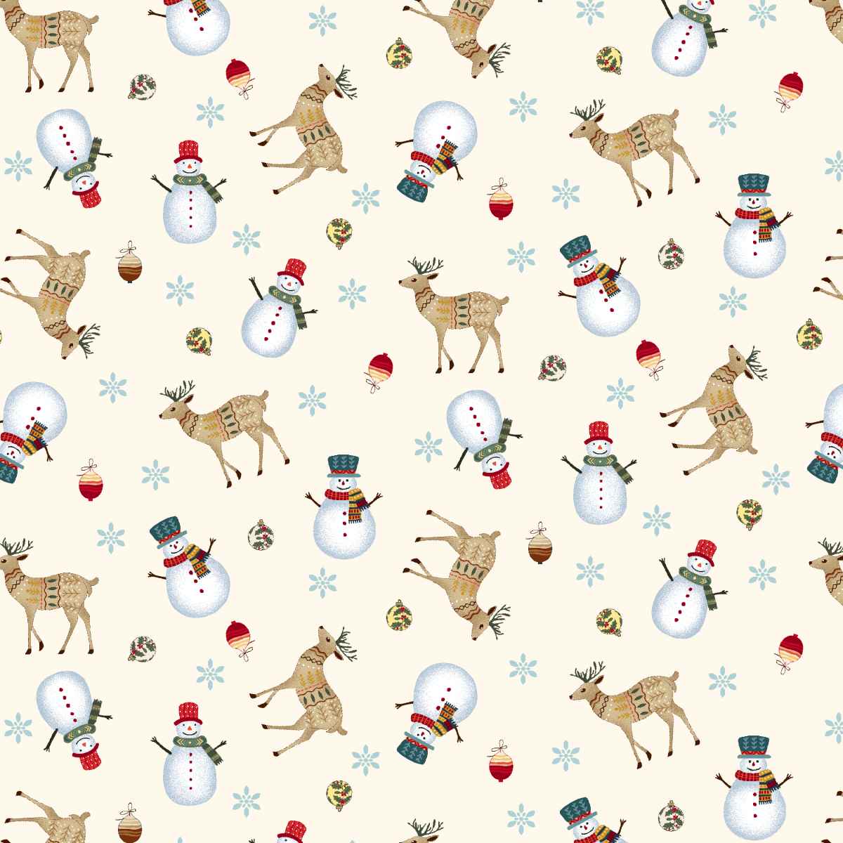 Nordic Holiday Village ~ Nordic Toss ~ 3607-44 Cream Multi