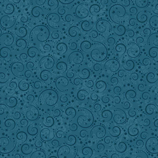Nordic Holiday Village ~ Swirls ~ 3609-77 Blue