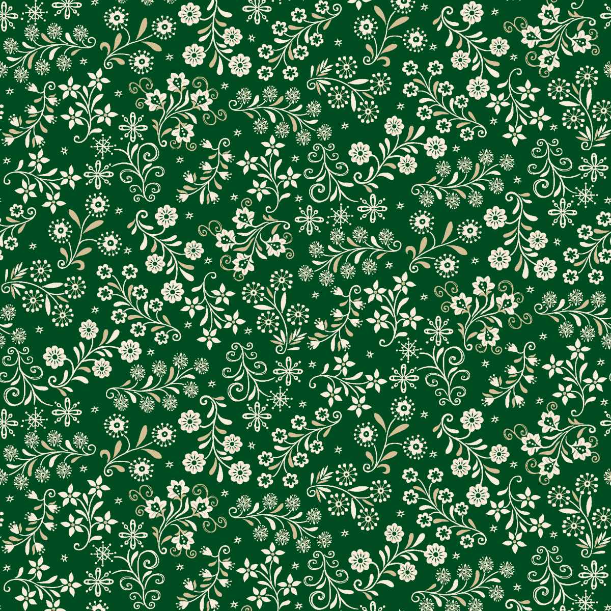 Nordic Holiday Village ~ Sprigs ~ 3610-66 Green Cream