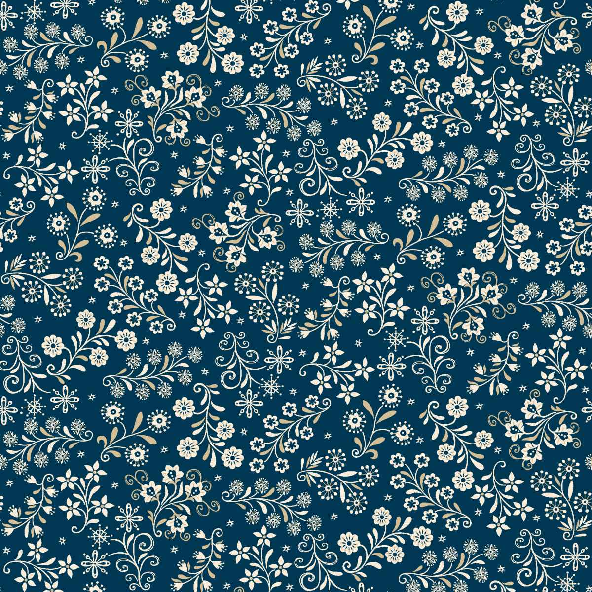 Nordic Holiday Village ~ Sprigs ~ 3610-77 Blue Cream