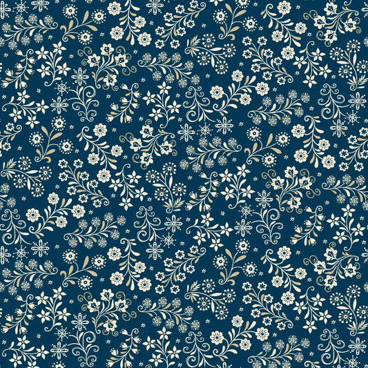 Nordic Holiday Village ~ Sprigs ~ 3610-77 Blue Cream