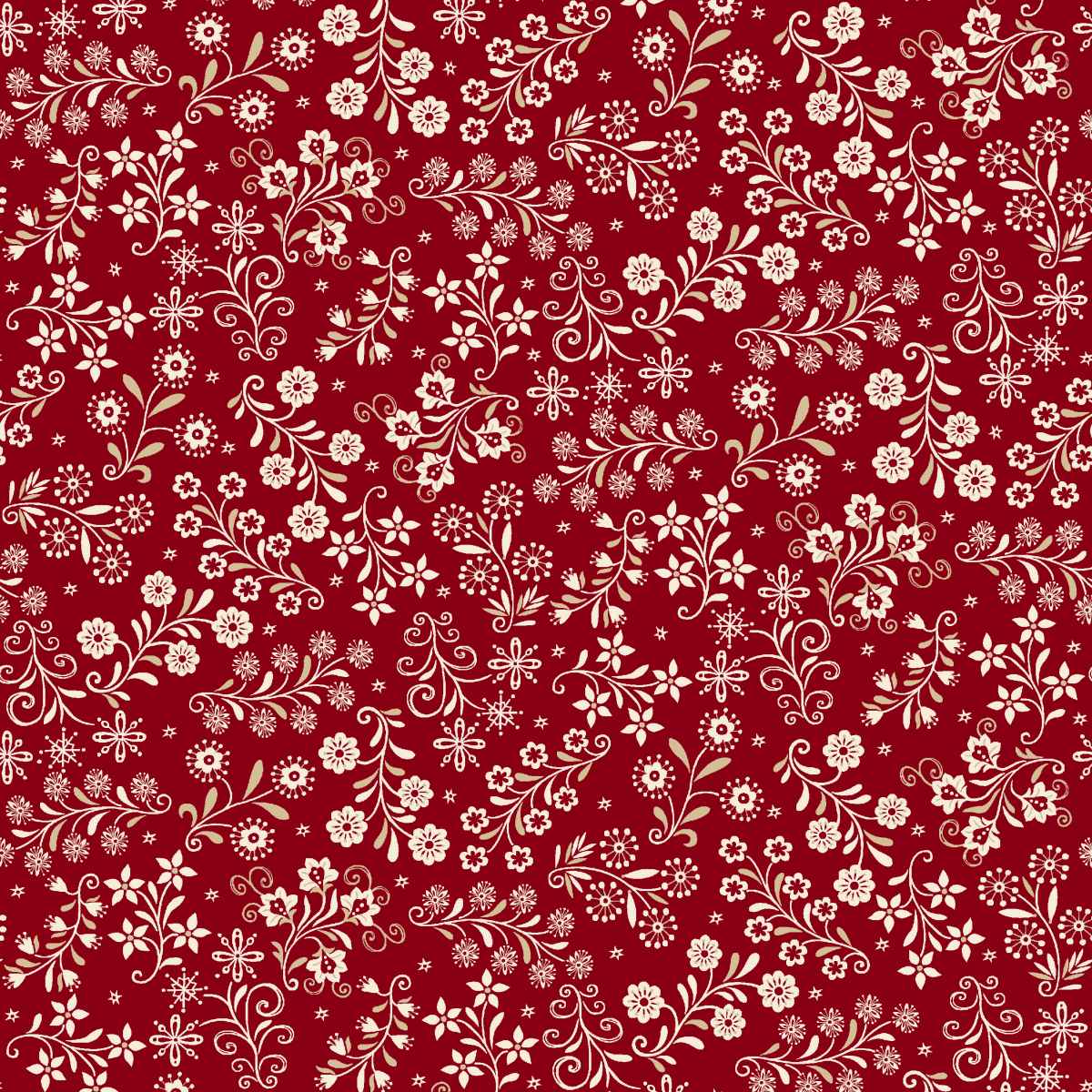 Nordic Holiday Village ~ Sprigs ~ 3610-88 Red Cream