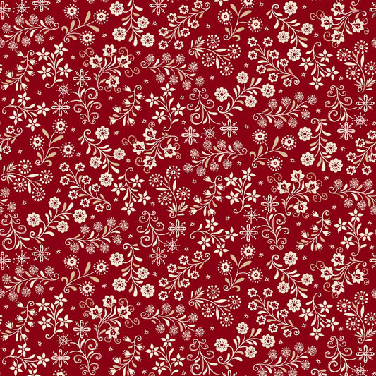 Nordic Holiday Village ~ Sprigs ~ 3610-88 Red Cream