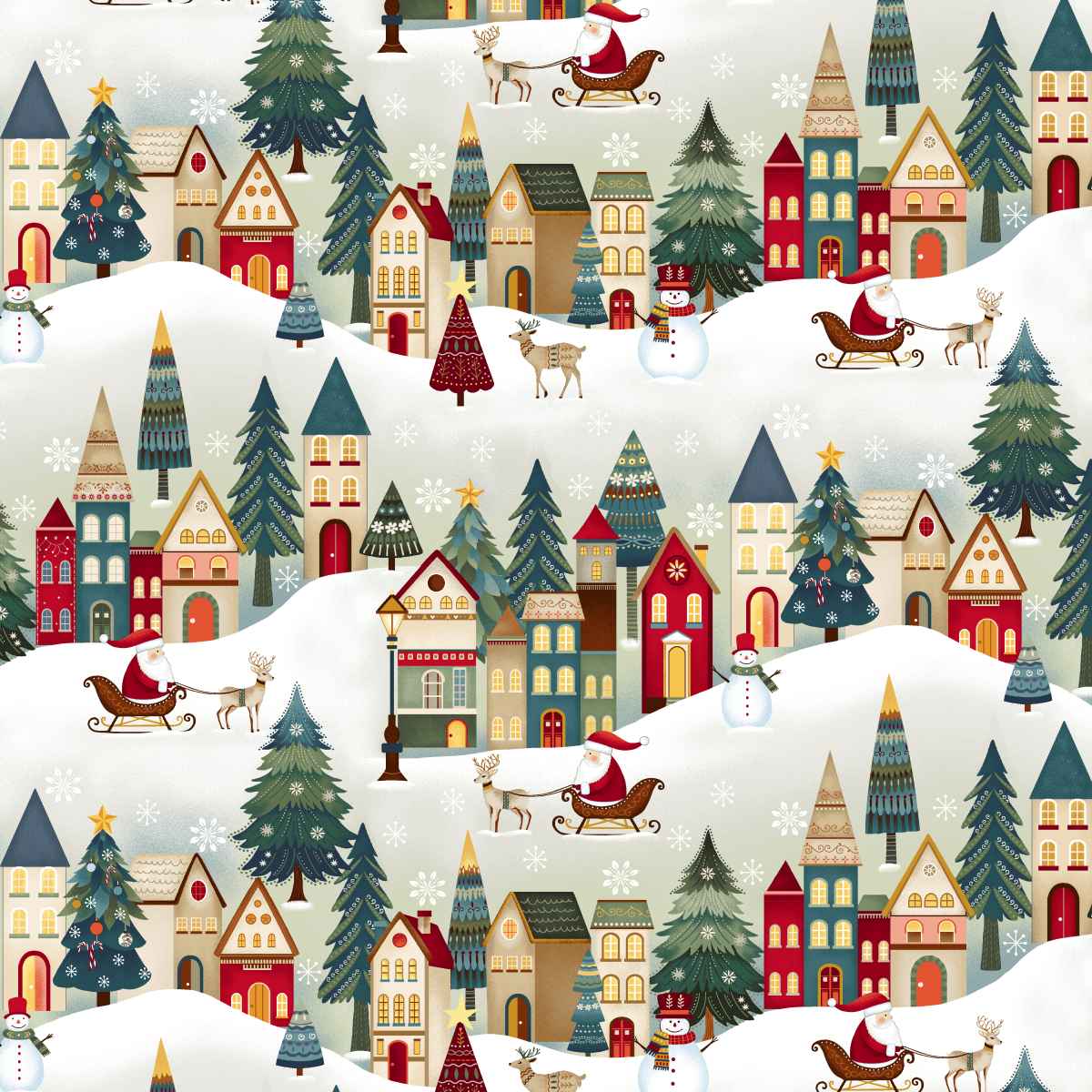 Nordic Holiday Village ~ Village ~ 3613-44 Cream Multi