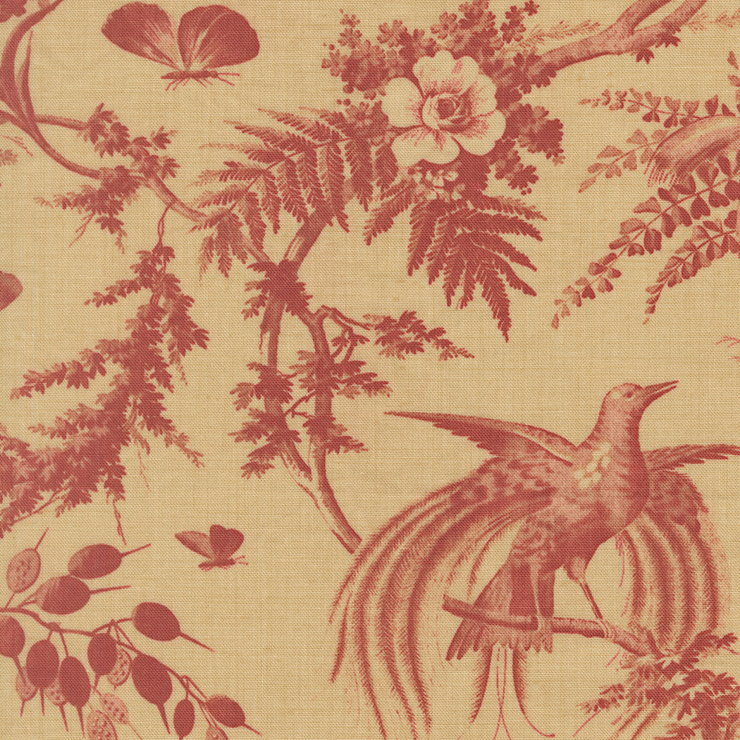 Le Jardin Rouge ~ Bird Toile 36151 15 Oyster