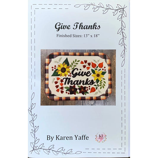 Karen Yaffe Designs ~  Give Thanks Wool Applique Pattern