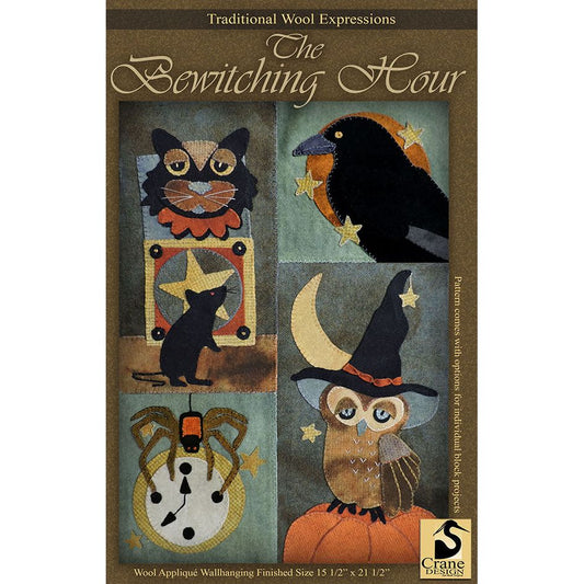 Crane Design ~ The Bewitching Hour Wool Applique Pattern