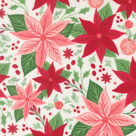 Merrily on High ~ Poinsettia ~ 43210 11 Snow