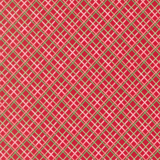 Merrily on High ~ Pretty Plaid Paper ~ 43215 13 Christmas Red