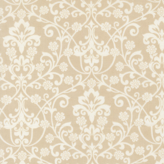 Breathtaking Blues ~ Damask ~ 44403 12 Ecru