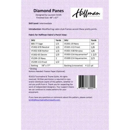 Tourmaline & Thyme Quilts ~ Diamond Panes Quilt Pattern