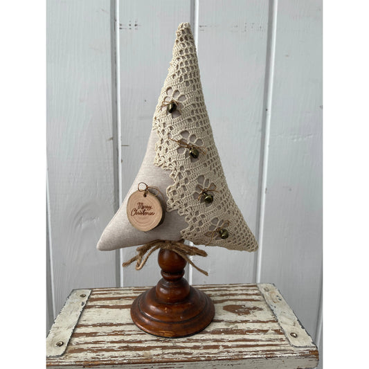 Paxe's Designs ~ Large Ecru Tree with Crochet Lace