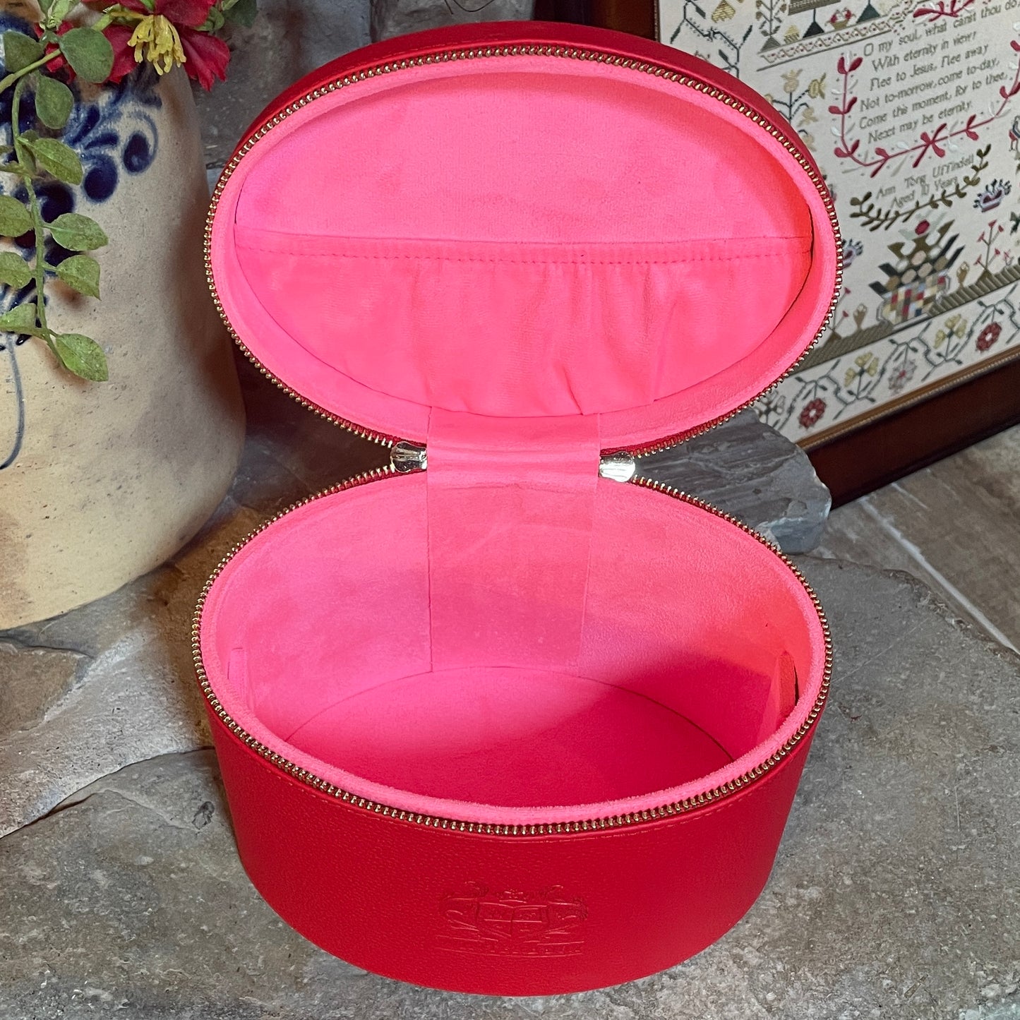 Winterbury Small Red Leather Needlework Case