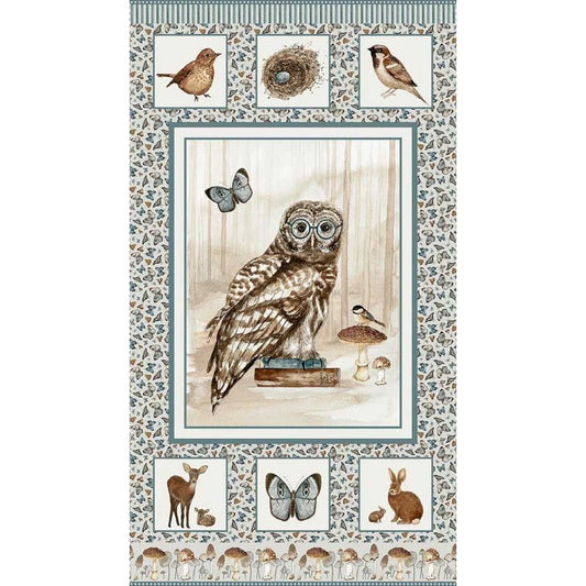 Whimsical Woods ~ Owl Panel ~ 2240P-11 Multi