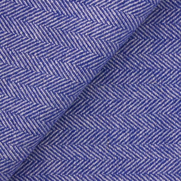 Dorr Mill ~ #517 Cobalt & White Herringbone Wool Fabric Fat Quarter