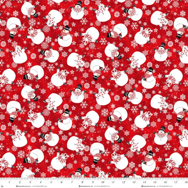 Snow Crew Flannel ~ Snowman Toss ~ F1290-88 Red