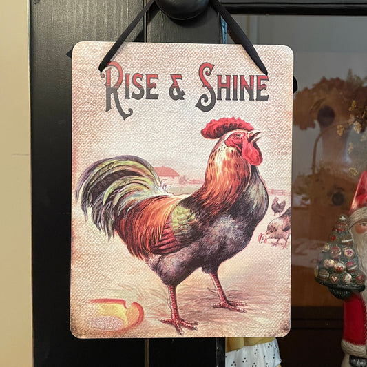 Yesterday's Best ~ Rise & Shine Wood Hanging Wall Plaque