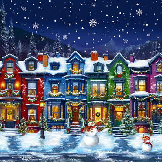 Winter Wonder ~ Winter Town Puff Panel ~ 55162DPP-1 Multi