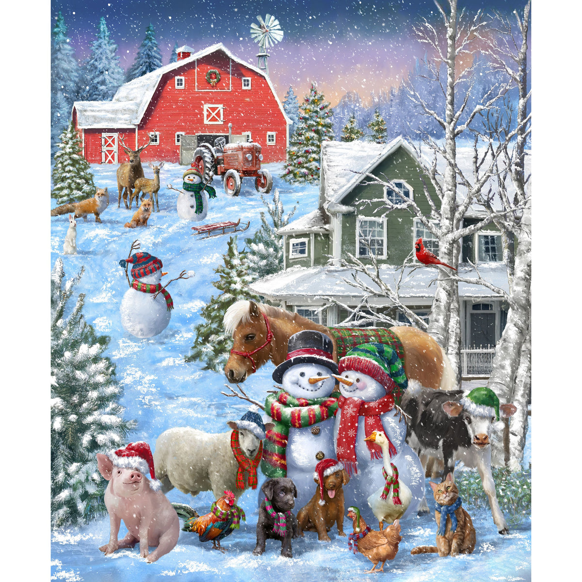 Winter Wonder ~ Snow Friends Puff Panel ~ 55163DPP-2 Icy Blue