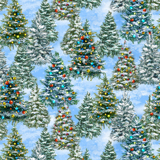 Winter Wonder ~ Tree Farm (made with Puff) ~ 55166DPF-2 Icy Blue