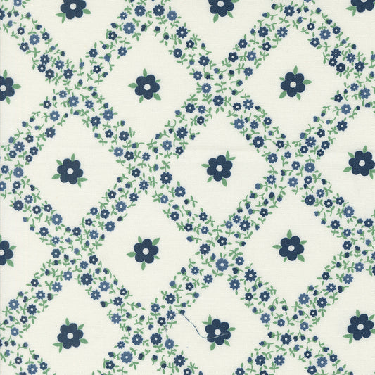 Rosemary Cottage ~ Trellis ~ 55311 24 Cream Navy