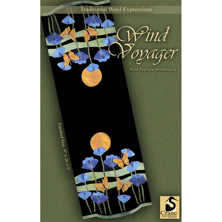 Crane Design ~ Wind Voyager Wool Applique Pattern