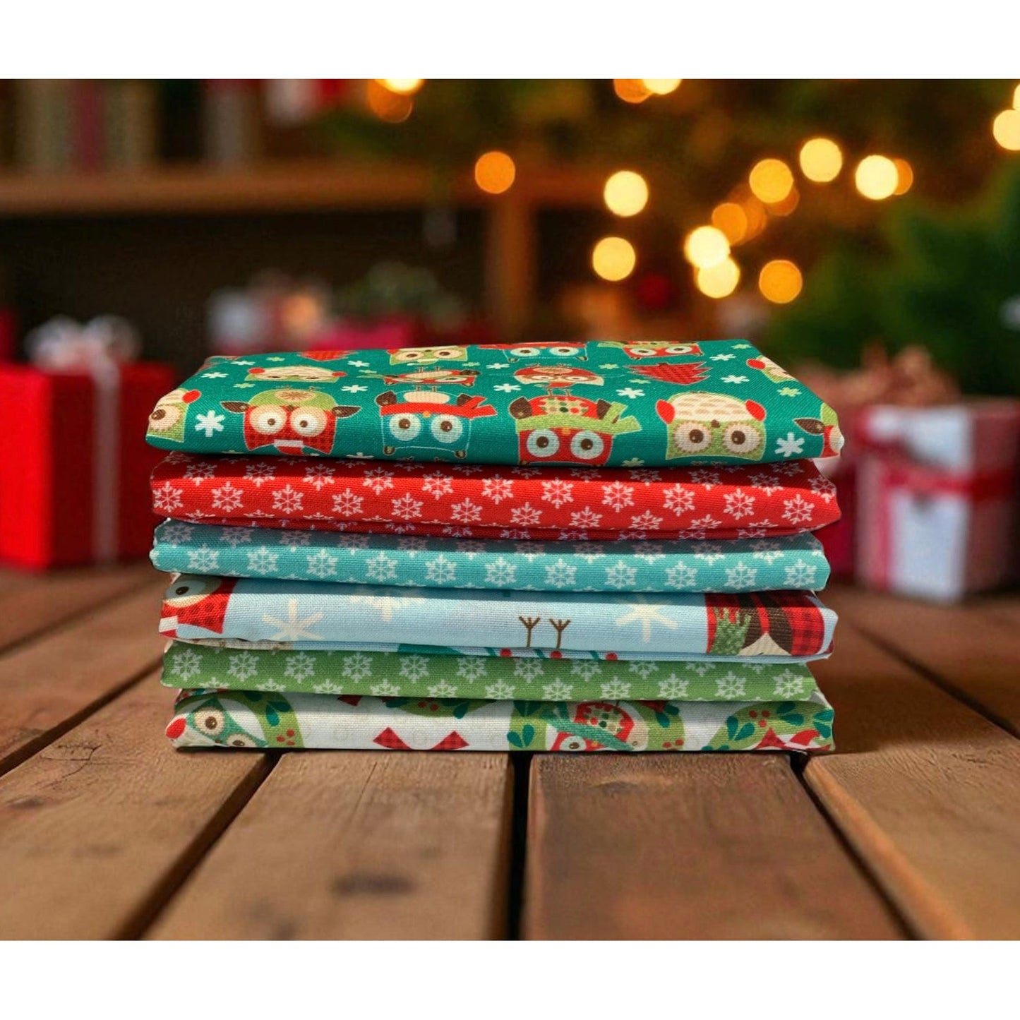Owl Be Home for Christmas ~ Fat Quarter Bundle 6 pcs