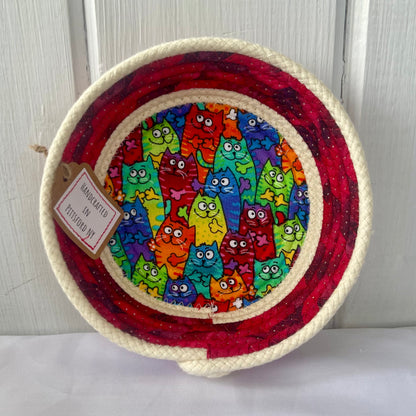 Hand-Crafted ~ Pets ~ Fabric Covered Rope Bowl