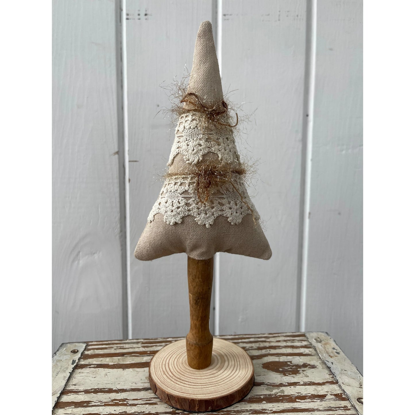 Paxe's Designs ~ Ecru Tree with Gold Tinsel