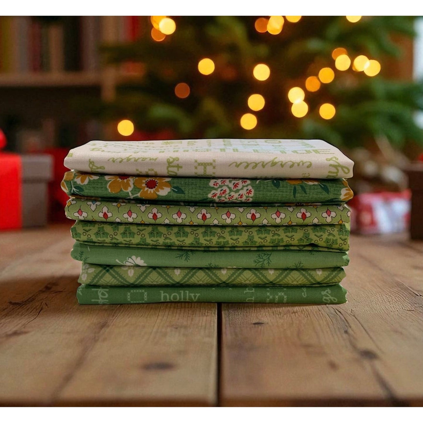 Lori Holt Home Town Holiday ~ Green Bundle ~ 7 pcs