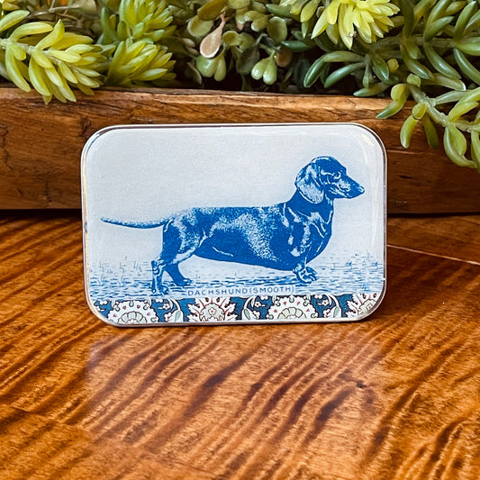 Tin Container with Magnet Large ~ Dachshund
