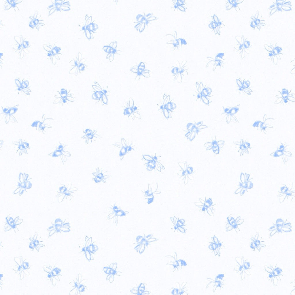 Amalfi Coast ~ Bees ~ W105-007-555 White/Blue