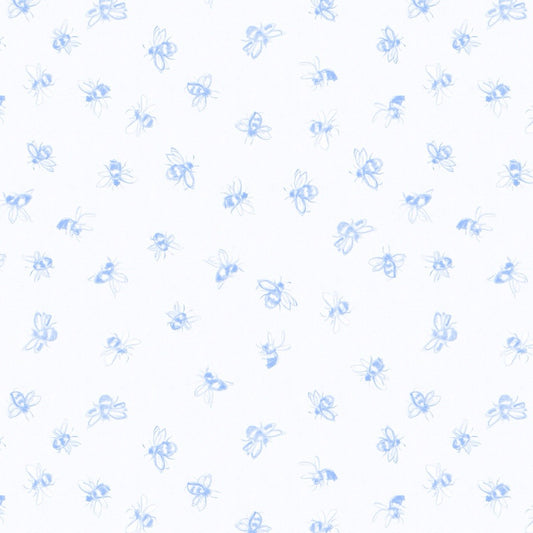 Amalfi Coast ~ Bees ~ W105-007-555 White/Blue