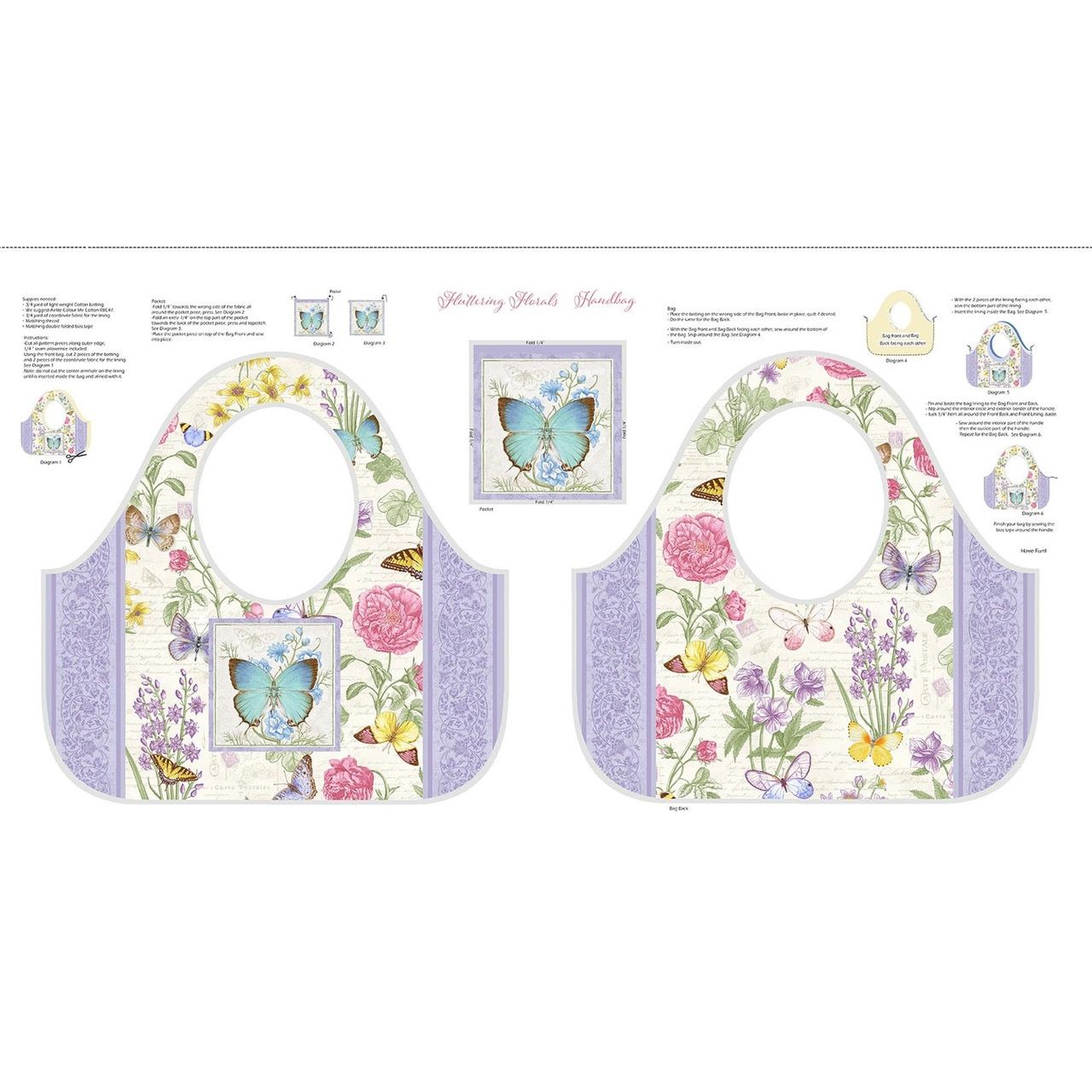 Fluttering Florals ~ Panel 2177P-54 Multi