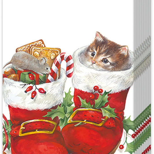 Pocket Tissues ~ Sweet Christmas Boots ~ 10 count