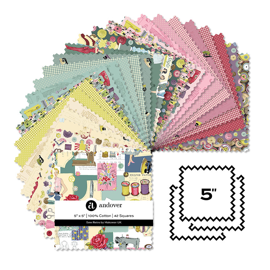 Sew Retro | 5 Inch Square Bundle - 42 Cuts Each