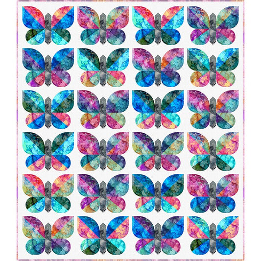 QuiltFOX Designs ~ Fluidity ~ Butterflies Quilt Pattern and/or Kit