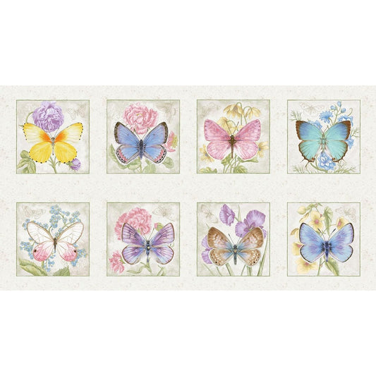 Fluttering Florals ~ Panel 2176B-42 Multi