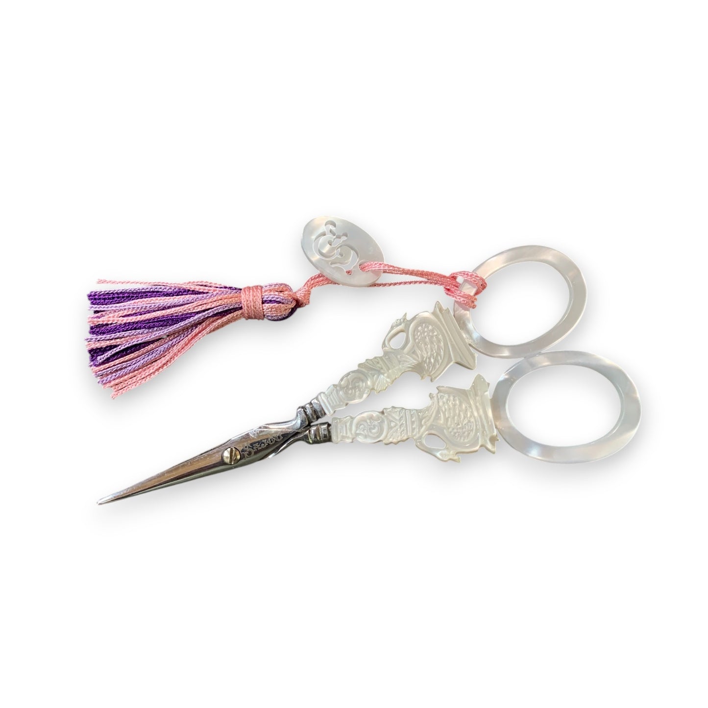 Sajou | Faux Mother of Pearl 4.5" Embroidery Scissors - SWAN Model with Purple Pink Tassel (Copy)
