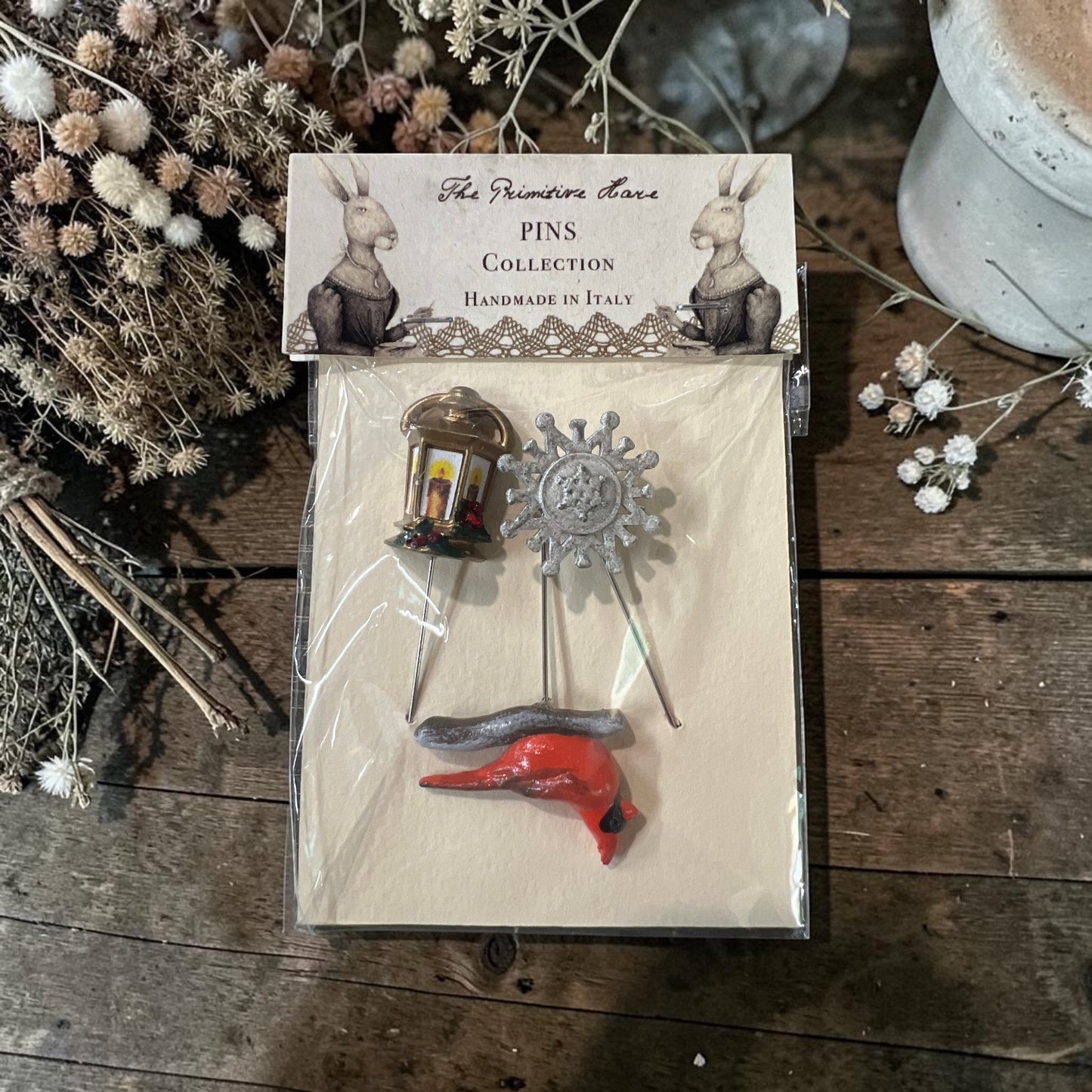 The Primitive Hare | Cardinal with Lantern Pin