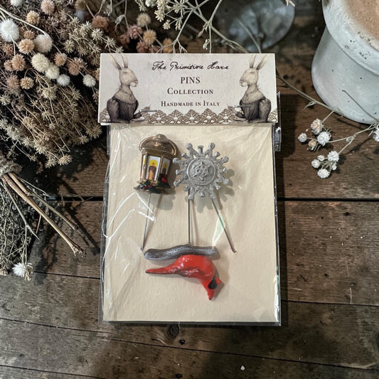The Primitive Hare | Cardinal with Lantern Pin