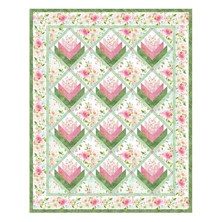 Castille ja Cotton ~ Sweet Surrender ~  Floral Log Cabins Quilt Pattern and/or Kit