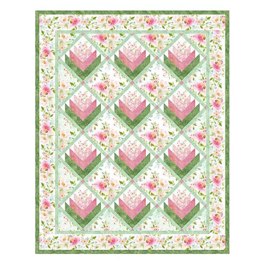 Castille ja Cotton ~ Sweet Surrender ~  Floral Log Cabins Quilt Pattern and/or Kit