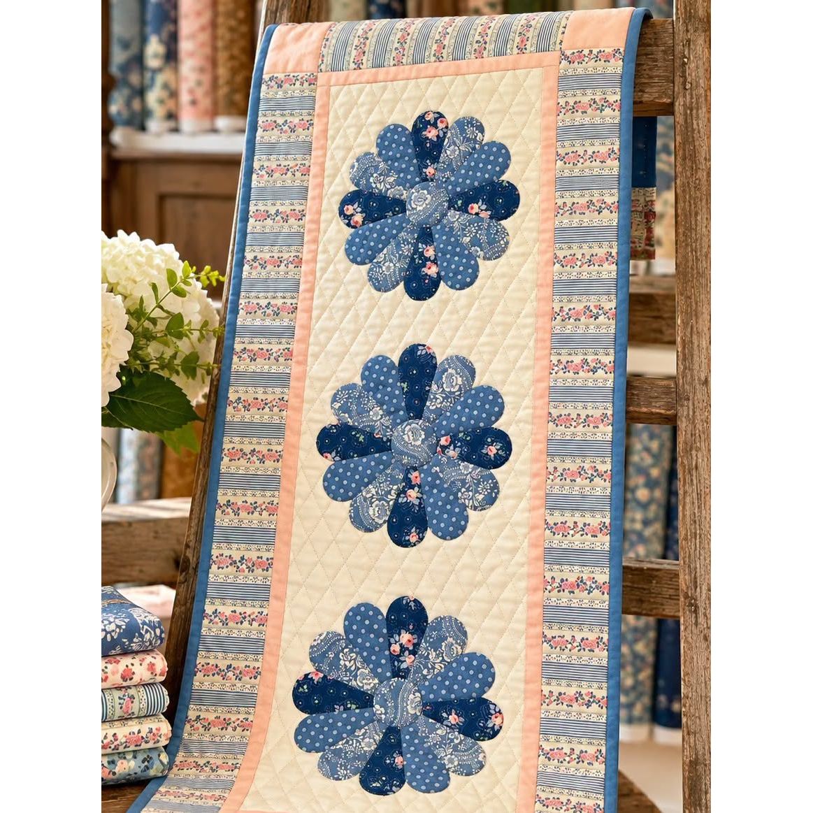 Gentle Thread Needle Art Designs | Emma Table Runner Kit in Tilda's Something Blue