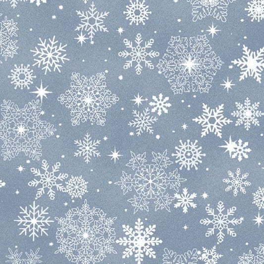 Minky Medley 2 ~ Blue Snowflake Minky ~ M650949D  BLUE