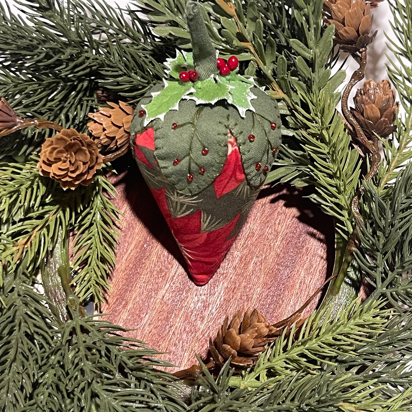 Paxe's Designs ~ Large Christmas Strawberry Pincushion
