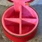 WinterBury Red Mini Leather Round Case