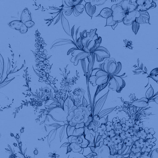 Amalfi Coast ~ Large Toile ~ W105-002-555 Blue/Dk Blue