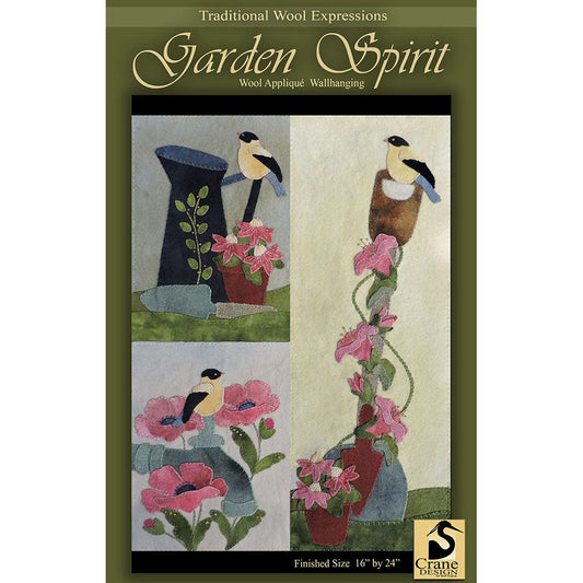 Crane Design ~ Garden Spirit Wool Applique Pattern