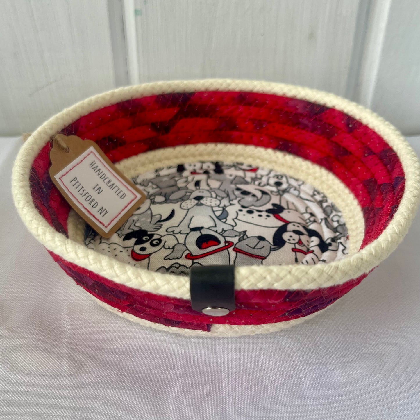 Hand-Crafted ~ Pets ~ Fabric Covered Rope Bowl